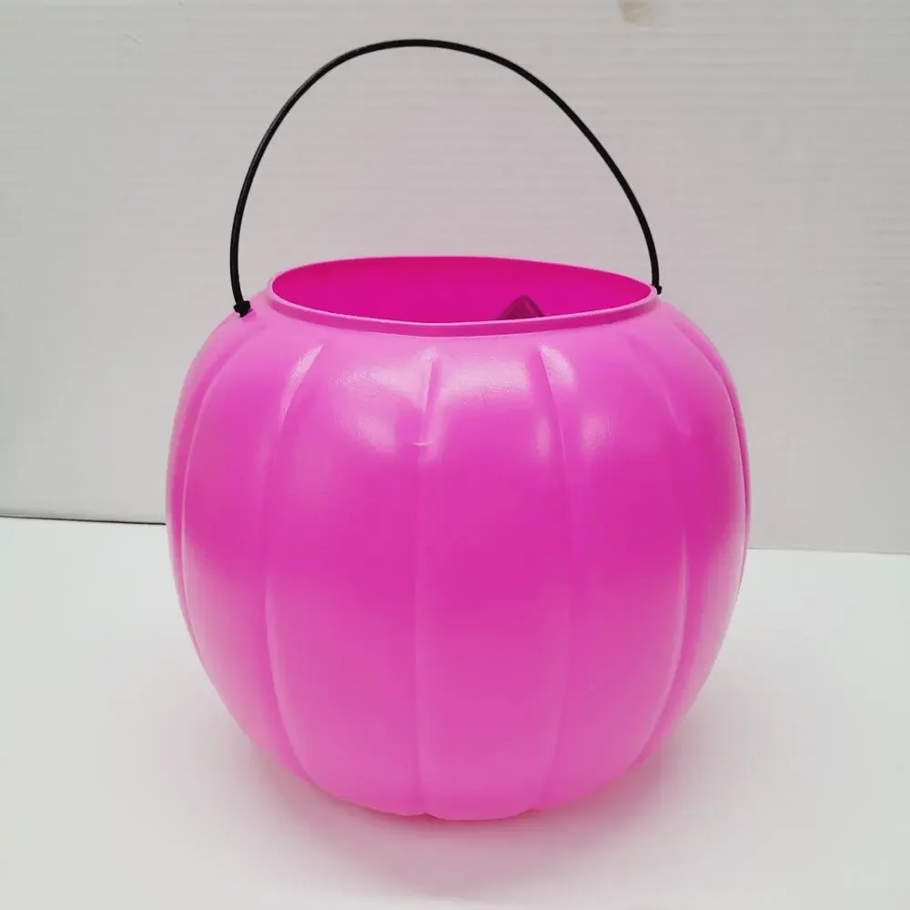 General Foam Plastics Blow Mold Pumpkin Pink Jack-O-Lantern Halloween Bucket